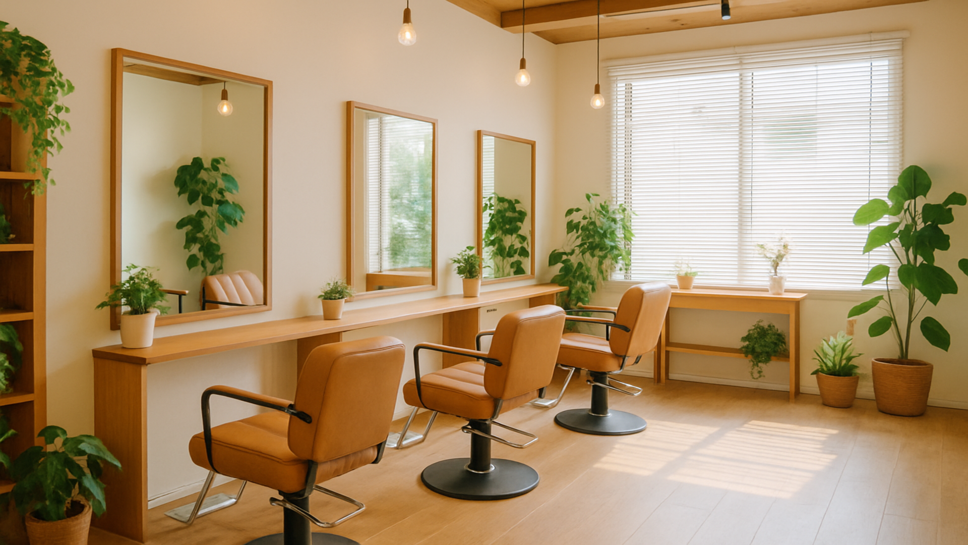 美容室で接客するスタッフの写真